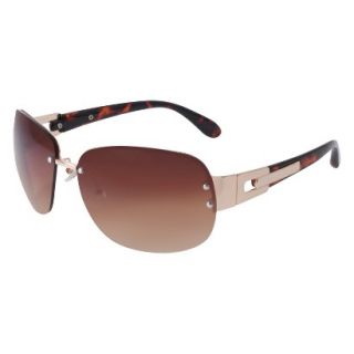 Merona Rimless Round Sunglasses with Metal Detail   Gold
