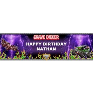 Monster Jam   Grave Digger Personalized Banner