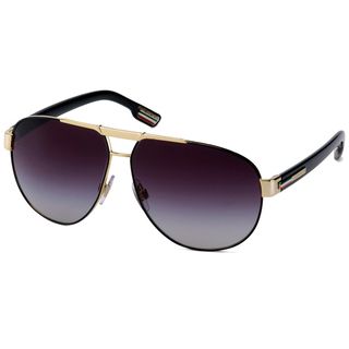 Dolce   Gabbana Mens Dg 2099 10818g Gold/ Black Metal Aviator Sunglasses