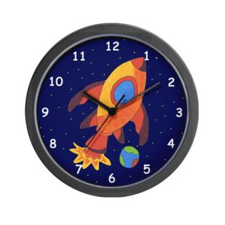  Outer Space Rocket Ship Wall Clock