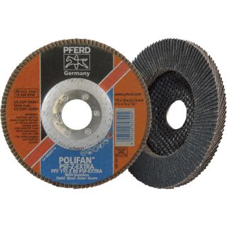 PFERD Zirconia Flap Disc   10 Pack, 4 1/2 Inch x 3/4 Inch x 7/8 Inch, 80 Grit,