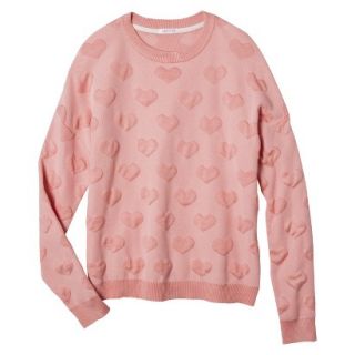 Xhilaration Juniors Textured Sweater   Coral S