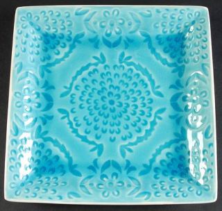 Roscher & Co Rrm39 Dinner Plate, Fine China Dinnerware   Blue/White,Embossed Flo