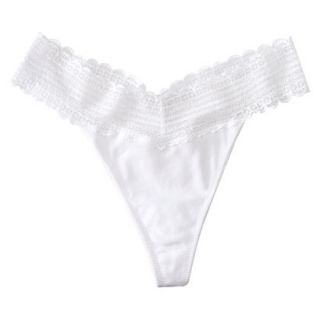 Gilligan & OMalley Womens Cotton Span Thong   True White L