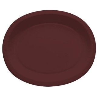 Chocolate Brown Oval Banquet Plates