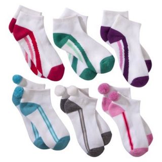 Circo Girls 6 Pack Low Cut Multi Striped Socks   Assorted Colors 5.5 8.5