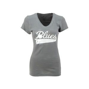 St. Louis Blues NHL Womens Outline Tailsweep V Neck T Shirt