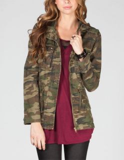Angeline Womens Jacket Camo Green In Sizes Medium, Large, X Small