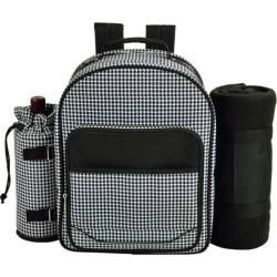 Picnic At Ascot Houndstooth Picnic Backpack For Four With Blanket Houndstooth