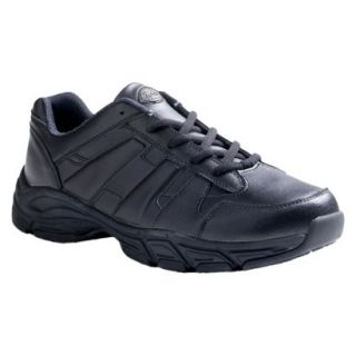 Mens Dickies Athletic Lace Genuine Leather Slip Resistant Sneakers   Black 6