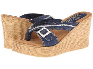 Sbicca Janee Womens Wedge Shoes (Navy)