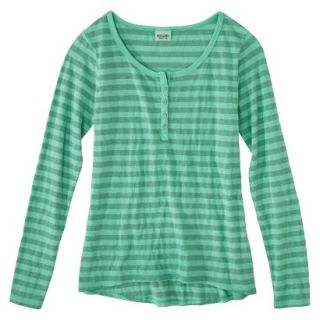 Mossimo Supply Co. Juniors Long Sleeve Henley   Tropic Green XS(1)