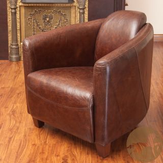 Christopher Knight Home Elle Brown Leather Club Chair