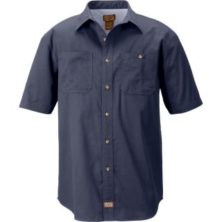 Gravel Gear Brushed Twill Short Sleeve Work Shirt with Teflon   Navy, 2XL