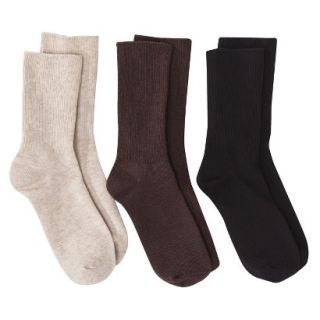 Merona Womens 3 Pack Casual Turncuff Socks   Brown One Size Fits Most