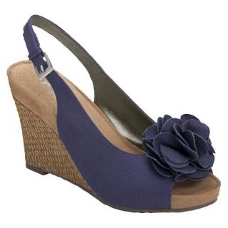 Womens A2 By Aerosoles Plushgarden Slingback Wedge   Navy 10