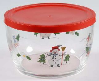 Pfaltzgraff Snow Village Glassware All Purpose Bowl & Plastic Lid, Fine China Di