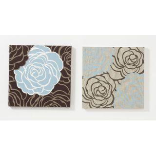 Graham & Brown 2 Piece Avalanche Roses Fabric Graphic Art on Canvas Set 42629