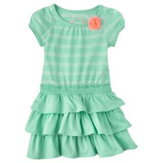 Cherokee Infant Toddler Girls Knit Stripe Dress   Mint 18 M
