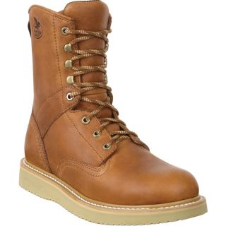 Georgia 8 Inch Wedge Steel Toe EH Work Boots   Barracuda Gold, Size 8, Model