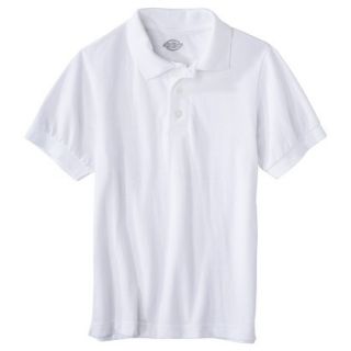 Dickies Boys School Uniform Short Sleeve Pique Polo   White 18