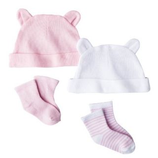 Circo Newborn Girls Hat and Sock Set   Pink/White 0 6 M