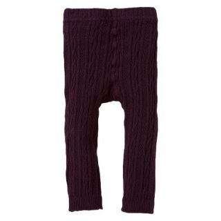 Burts Bees Baby Toddler Girls Cable Knit Footless Legging   Plum 2T 4T