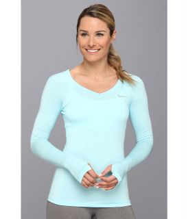 Nike Pro Long Sleeve Womens Long Sleeve Pullover (Blue)