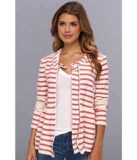 Free People Striped Peplum Jacket Womens Coat (Pink)