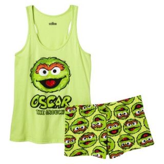Sesame Street Juniors Tank/Short Pajama Set   Oscar Green L