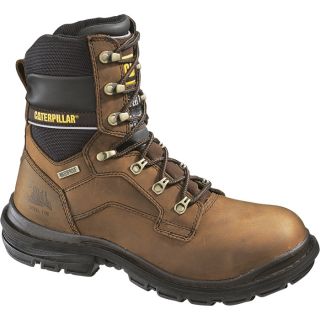 CAT Generator 8 Inch Waterproof Steel Toe Work Boot   Dark Brown, Size 8 1/2,