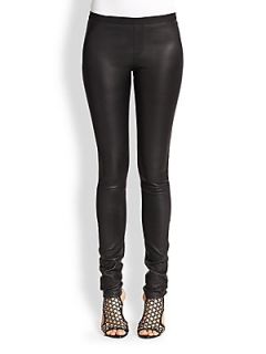 Tamara Mellon Leather Leggings   Black