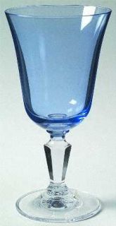 Rogaska Alfresco Blue Water Goblet   Blue Bowl,Clear/Multisided Stem