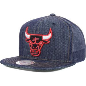 Chicago Bulls Mitchell and Ness NBA Denim Trucker Hat