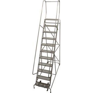 Cotterman Rolling Steel Ladder   450 Lb. Capacity, 11 Step Ladder, 110 Inch H