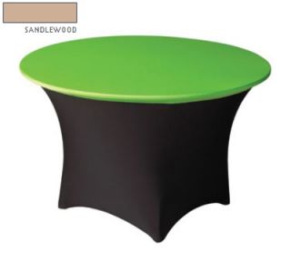 Snap Drape Snug Fit Cocktail Table Cover Fits 60 in Round Table, Sandlewood