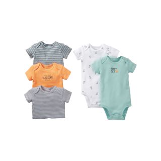 Carters Fox 5 pk. Short Sleeve Bodysuits   Boys newborn 24m, Turq Fox, Turq