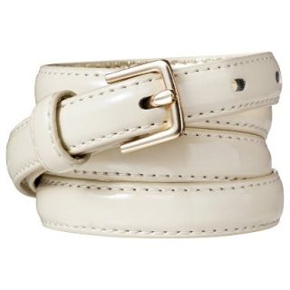 Merona Cream Color Skinny Belt   M