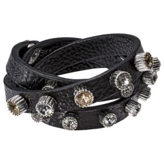 Capsule by C�ra Multi Wrap Bracelet with Rhinestone Studs   Black