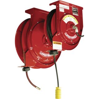 Reelcraft Light and Hose Reel Combo Pack with 3/8 Inch x 50ft. Hose and 50ft.
