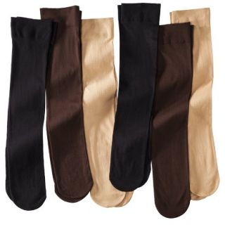 Merona Womens 6 Pack Trouser Socks   Black/Brown One Size Fits Most