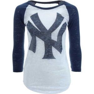 New York Yankees GIII MLB Over The Top Raglan Burnout T Shirt