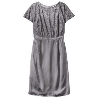 TEVOLIO Womens Plus Size Lace Bodice Dress   Gray 20W