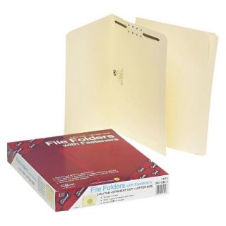 Smead Manila Folders with One Fastener, Straight Cut, Top Tab, Letter   50 Per