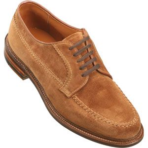 Alden Mens Handsewn 5 Eyelet Blucher Oxford Calfskin Brown Suede Shoes, Size 9 D   73993