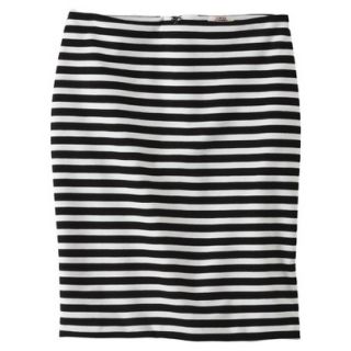 Merona Petites Ponte Pencil Skirt   Black/Cream 12P