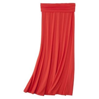 Mossimo Supply Co. Juniors Solid Fold Over Maxi Skirt   Hot Coral L(11 13)
