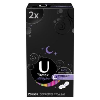 U by Kotex AllNighter Overnight Pads with Wings 28 count