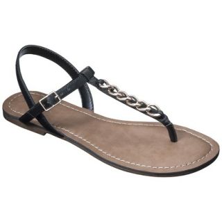 Womens Merona Tracey Chain Sandals   Black 6.5