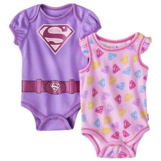 Superman Newborn Girls 2 Pack Supergirl Caped   Purple 3 6 M